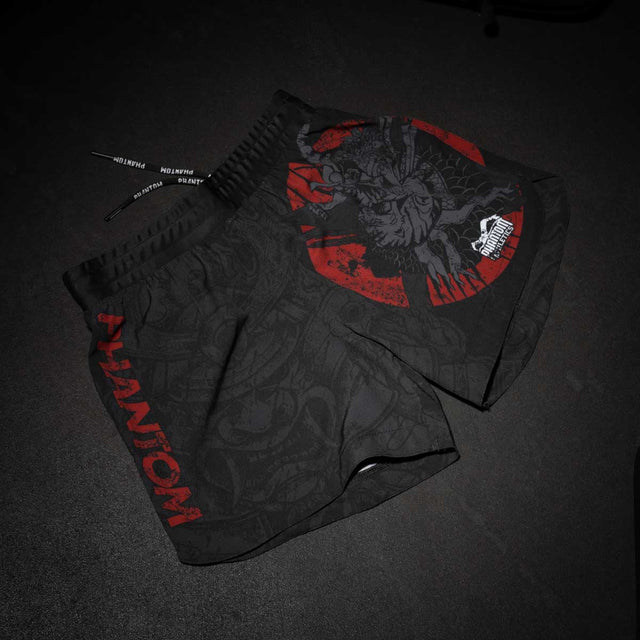 Phantom Athletics MMA-Shorts Fusion-R Samurai – Schwarz/Rot