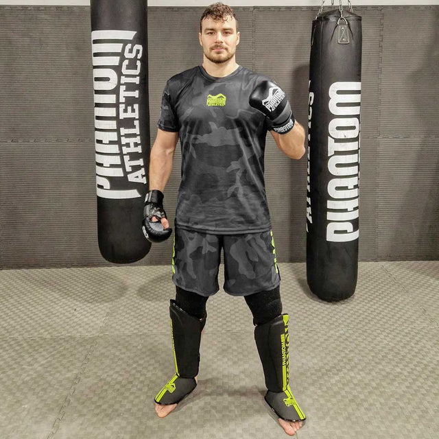 T-shirt d'entraînement Phantom Athletics EVO – Noir Camo/Néon
