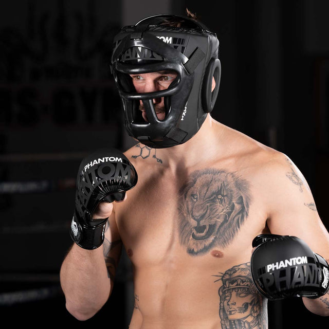 Casque de boxe Phantom Athletics Apex Cage – Noir
