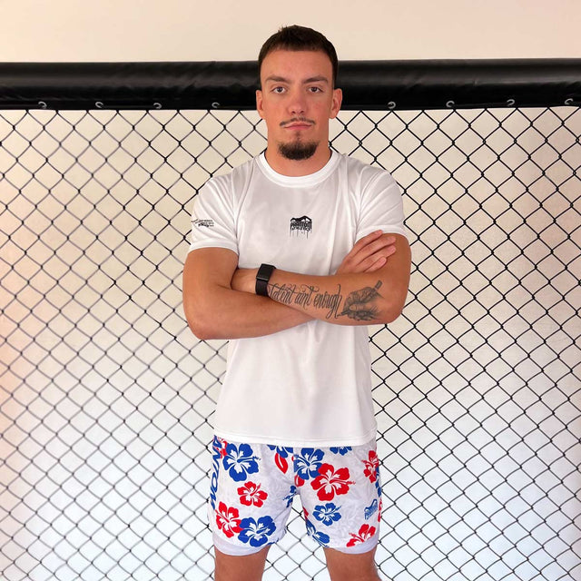 Shorts de MMA Phantom Athletics Fusion 2in1 – Blanc/Bleu/Rouge