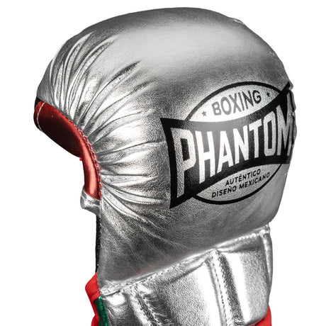 MMA rukavice Phantom Athletics Mexico – Stříbrná/Zelená/Červená