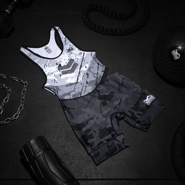 Camiseta de lucha Phantom Athletics Delta – Blanco/Gris/Negro