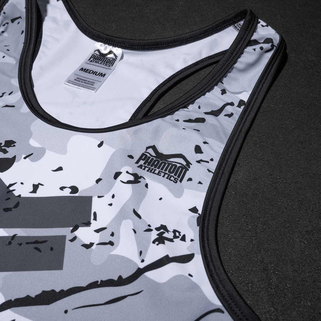 Camiseta de lucha Phantom Athletics Delta – Blanco/Gris/Negro