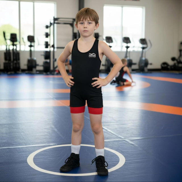 Uniforme de lucha Phantom Athletics Storm Niños - Negro/Rojo/Negro/Azul