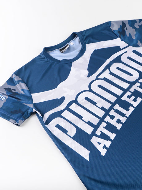 T-shirt da allenamento Phantom Athletics EVO Warfare – Blu navy camo