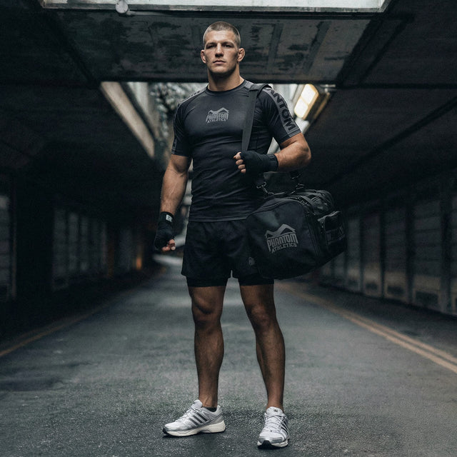 Phantom Athletics Kompressionsshorts Fusion 2in1 Apex – Schwarz/Grau