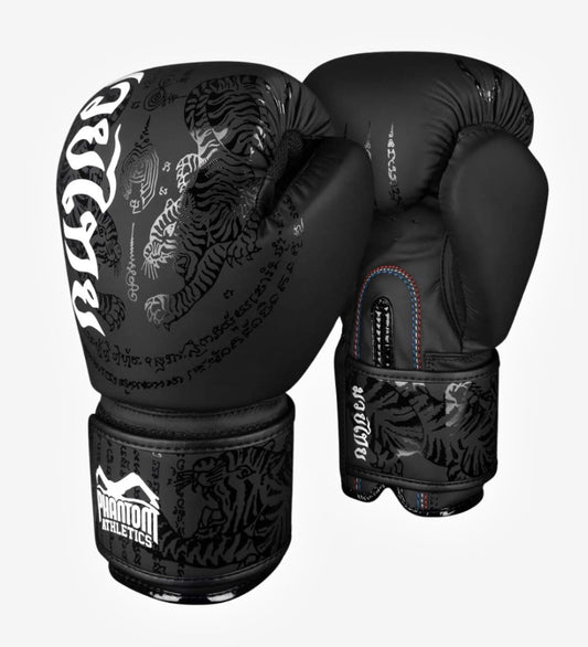 Gants de boxe Phantom Athletics Muay Thai - Noir/Blanc