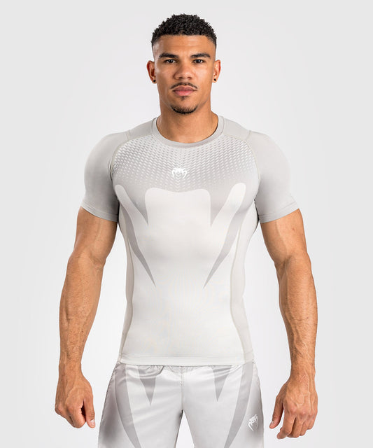 Rashguard à Manches courtes Venum Attack - Blanc/Gris