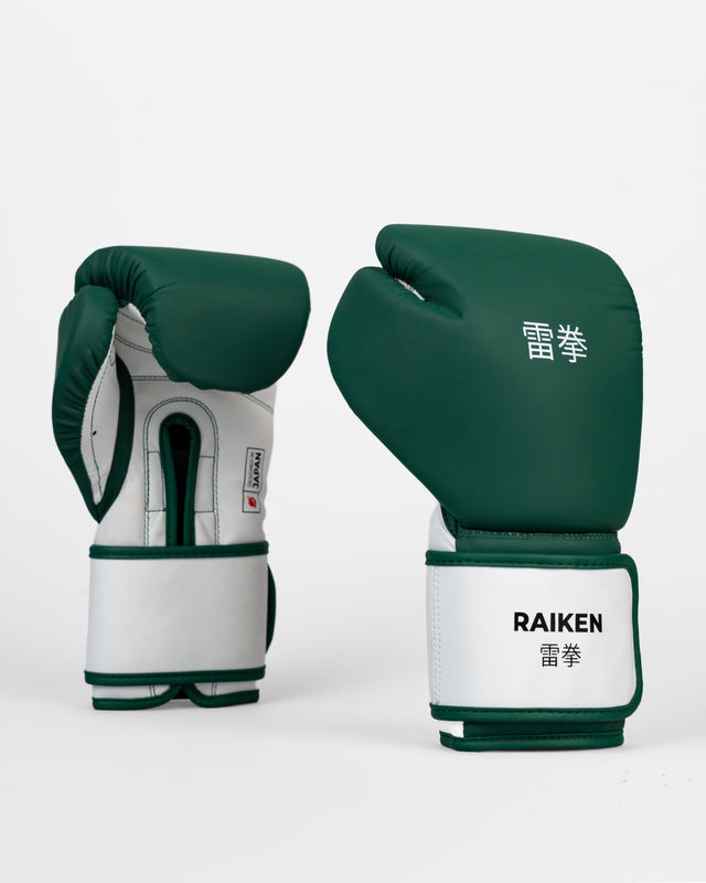 Guantoni da boxe Raiken KAZE – Verde scuro/Bianco