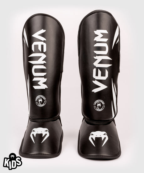 Espinilleras Venum Challenger Kickboxing Niños – Negro/Blanco
