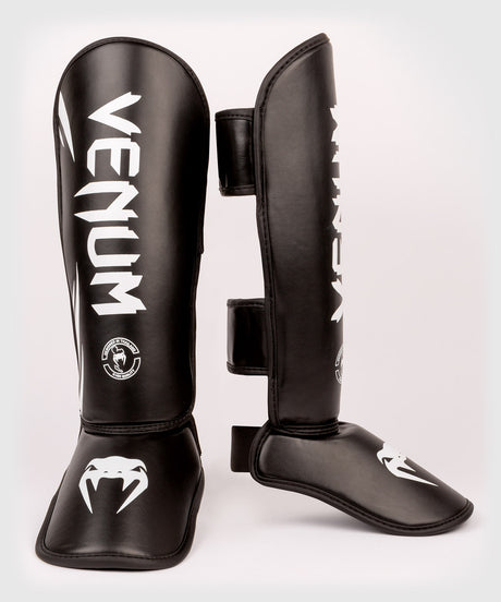 Espinilleras Venum Challenger Kickboxing Niños – Negro/Blanco