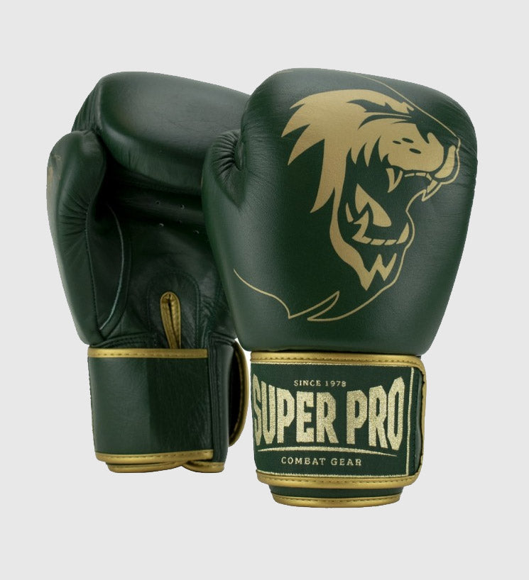 Gants de boxe Super Pro Warrior - Vert/Doré