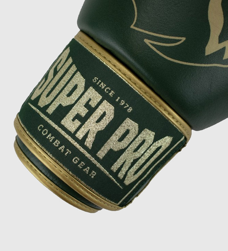 Gants de boxe Super Pro Warrior - Vert/Doré