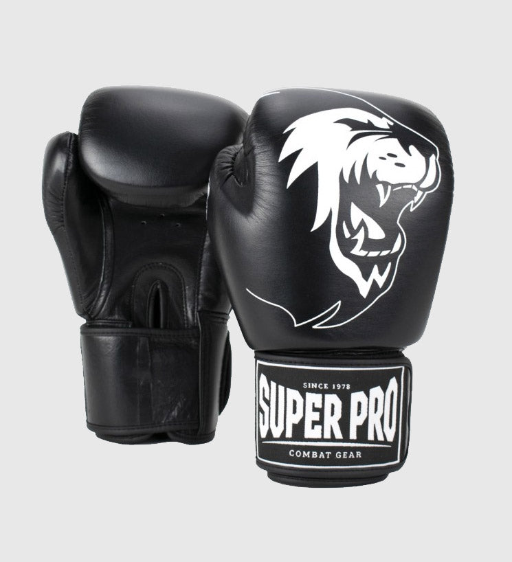 Gants de boxe Super Pro Warrior - Noir/Blanc