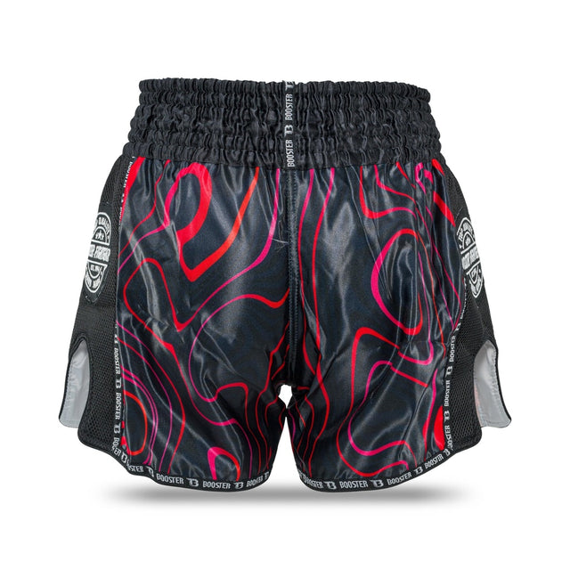 Shorts de kickboxing Booster Aurora – Noir/Rouge