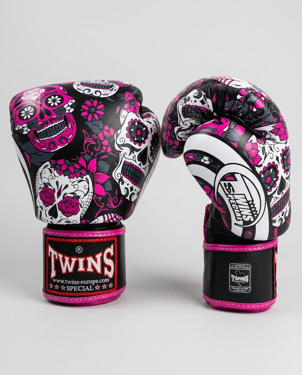 Guantoni da boxe Twins FBGVL3 Skull – Nero/Rosa/Bianco