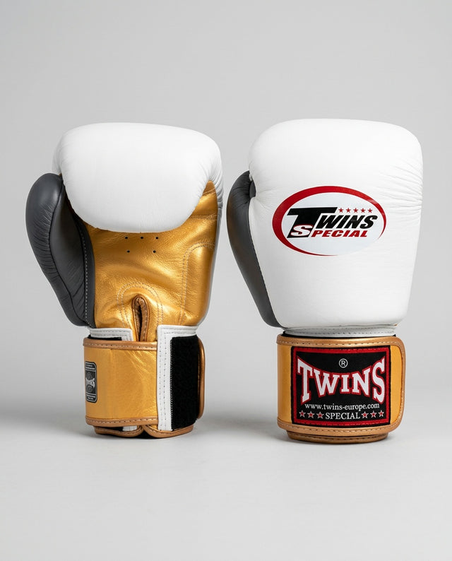 Gants de boxe Twins BGVL3 – Blanc/Or/Gris