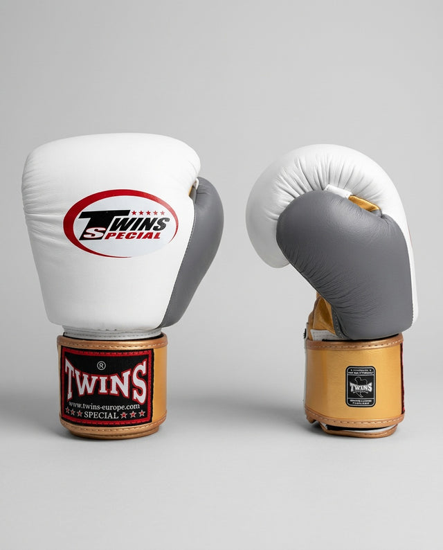 Gants de boxe Twins BGVL3 – Blanc/Or/Gris