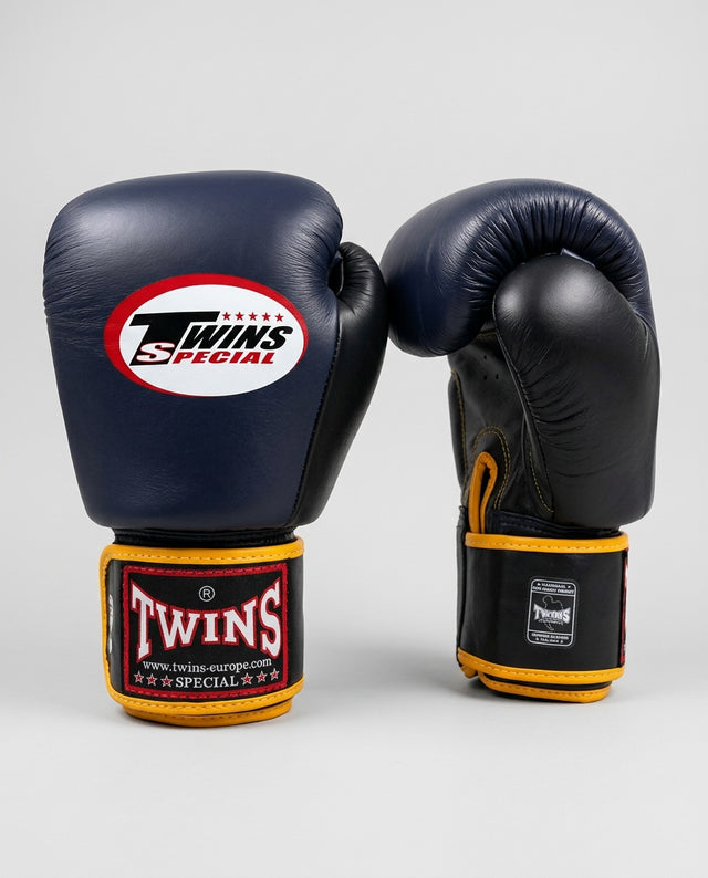 Gants de boxe Twins BGVL3 – Bleu marine/Noir/Jaune