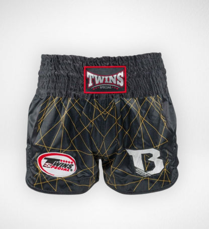 Short Muay Thai Twins TBT2 - Noir/Jaune