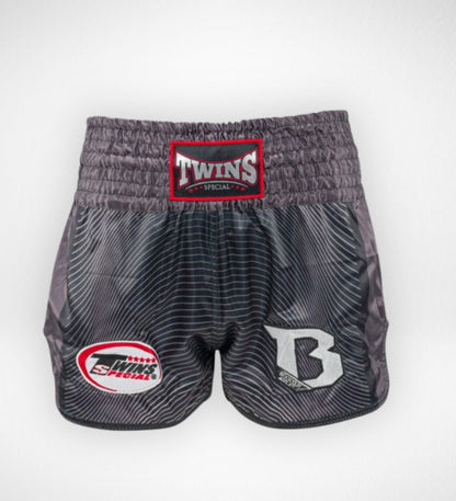 Short Muay Thai Twins TBT1 - Noir/Gris