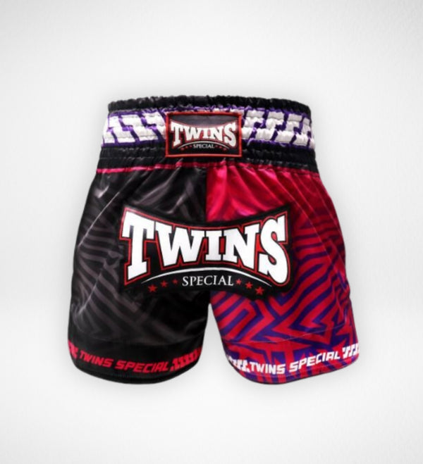 Shorts de Muay Thai Twins TTBL Maze – Noir/Rose