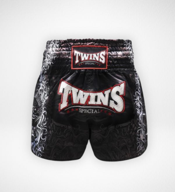 Shorts de Muay Thai Twins TTBL Rangda – Noir/Gris