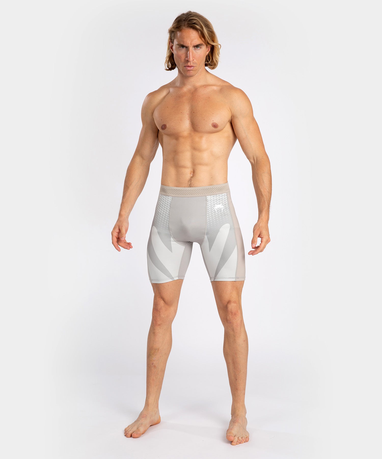 Shorts de compression Venum Attack – Blanc/Gris