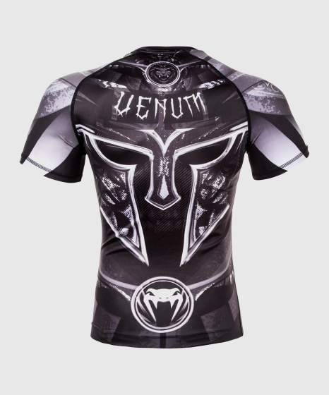 Rashguard Venum Gladiator 3.0 Maniche Corte – Nero/Grigio/Bianco