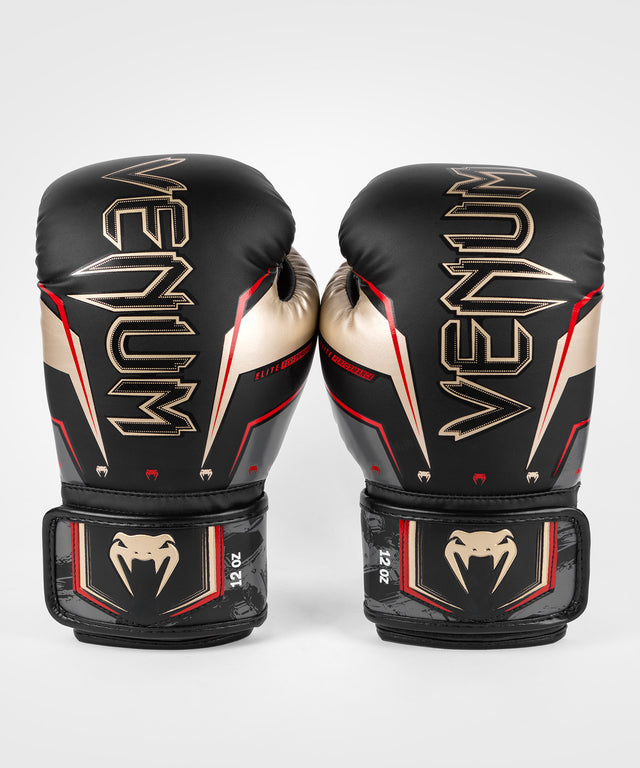 Venum Bokshandschoenen Elite Evo - Zwart/Goud/Rood
