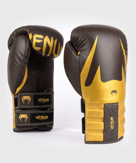 Gants de boxe Venum Reverso – Marron foncé/Or