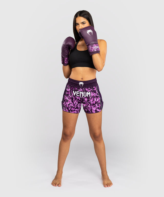 Pantaloncini Muay Thai Venum Iris – Viola/Camo Rosa