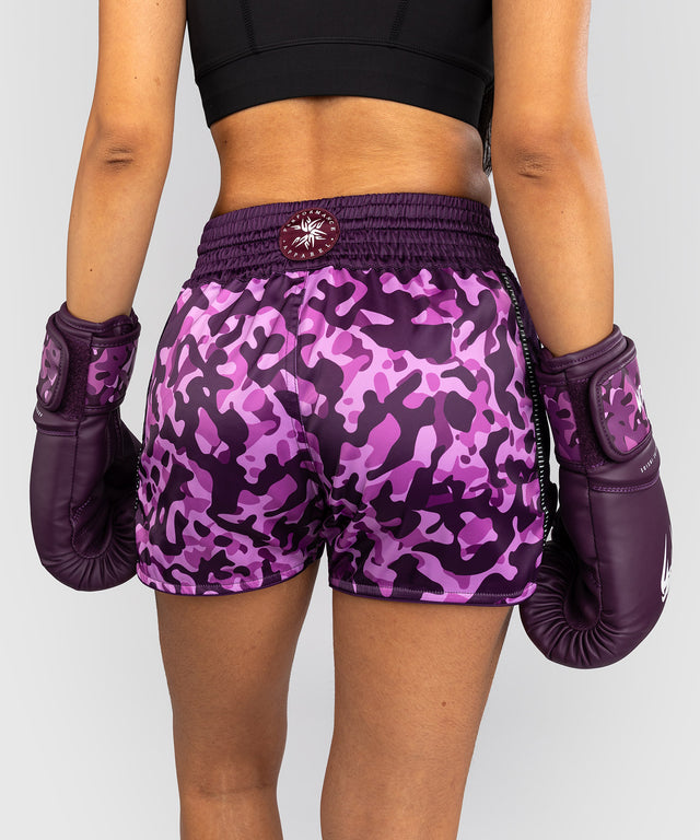Pantaloncini Muay Thai Venum Iris – Viola/Camo Rosa