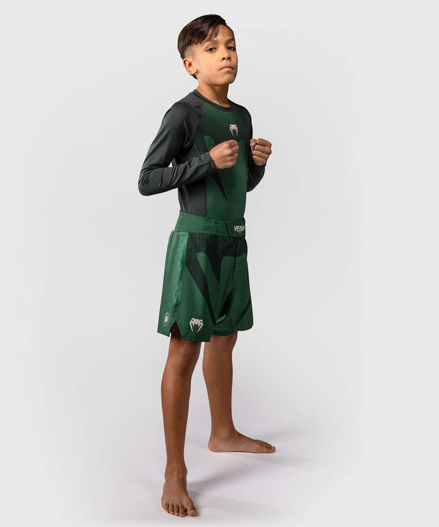 Venum MMA Shorts Attack Kids – Green/Broken White