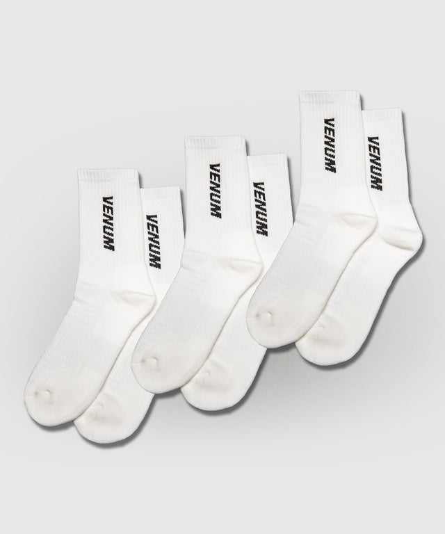 Venum Essential Crew Sokken - Wit - Set van 3