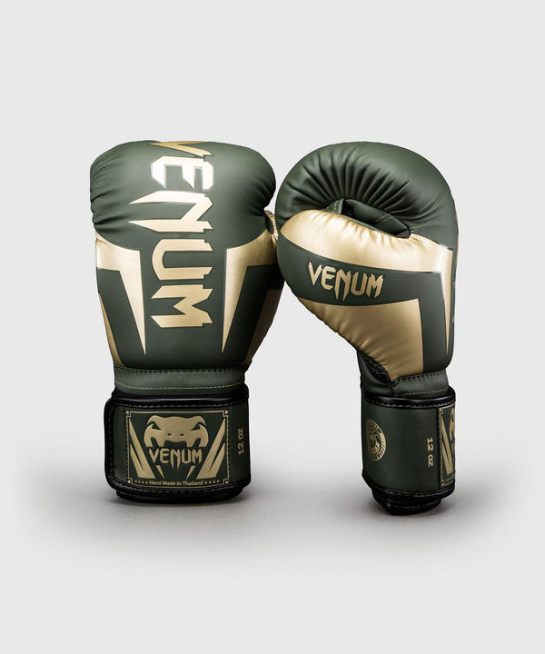 Venum Elite Boxhandschuhe – Khaki Grün/Gold