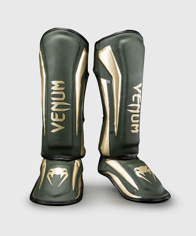 Venum Schienbeinschoner Elite – Khaki Grün/Gold