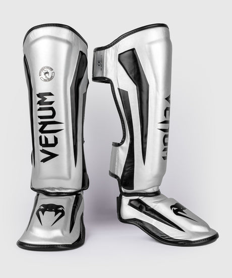 Venum Skinnebensbeskyttere Kickboxing Elite – Sølv/Sort