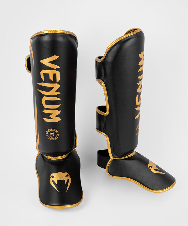 Espinilleras de kickboxing Venum Challenger – Negro/Oro