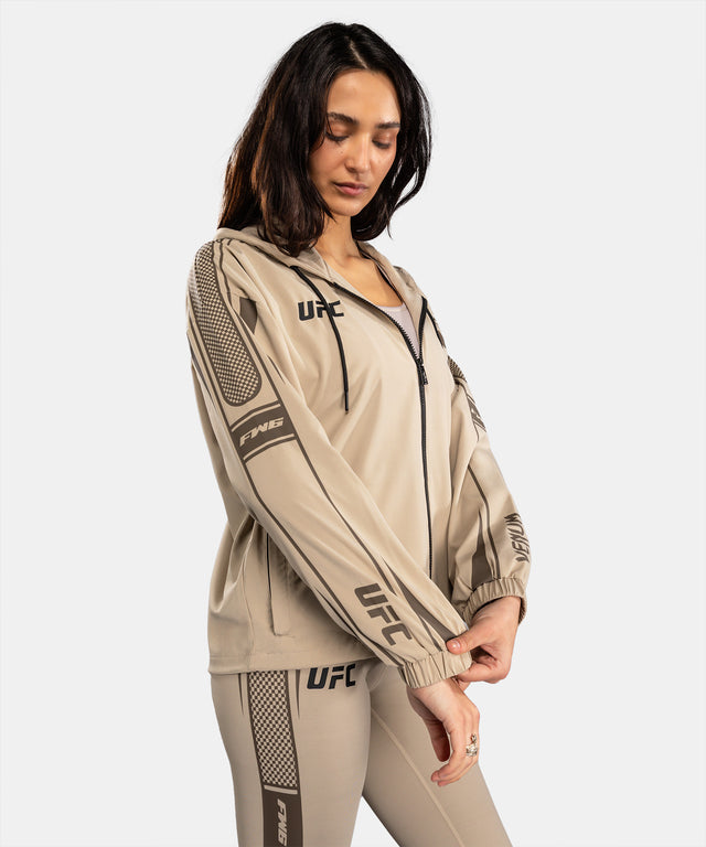 Felpa con zip UFC Venum Unity da donna – Sabbia