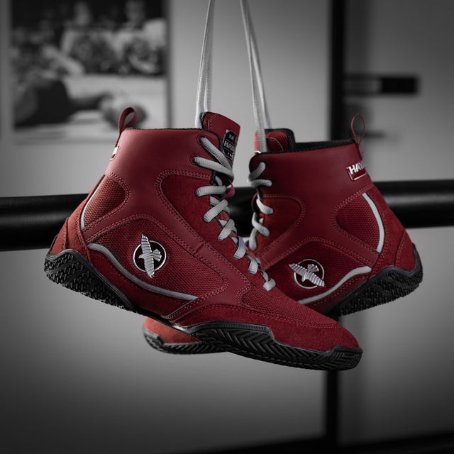 Scarpe da boxe Hayabusa Pro – Bordeaux/Grigio