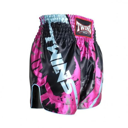 Short Muay Thai Twins TTBL Candy - Rose/Noir