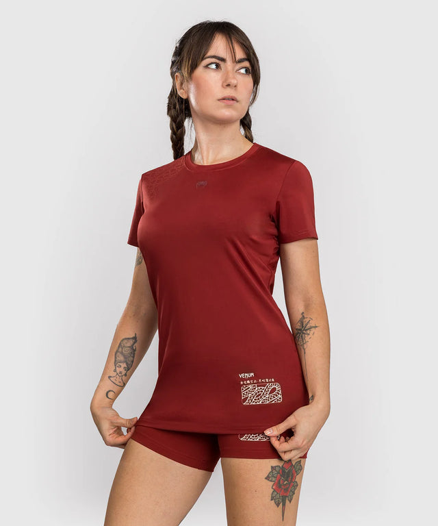 Venum Dames Dry Tech T-Shirt Serpenti - Burgundy