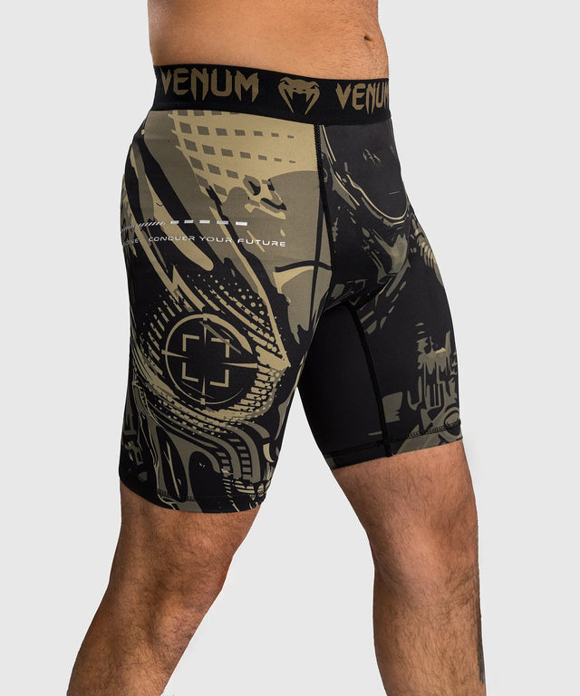 Venum Invader Compression Shorts - Black/Sand