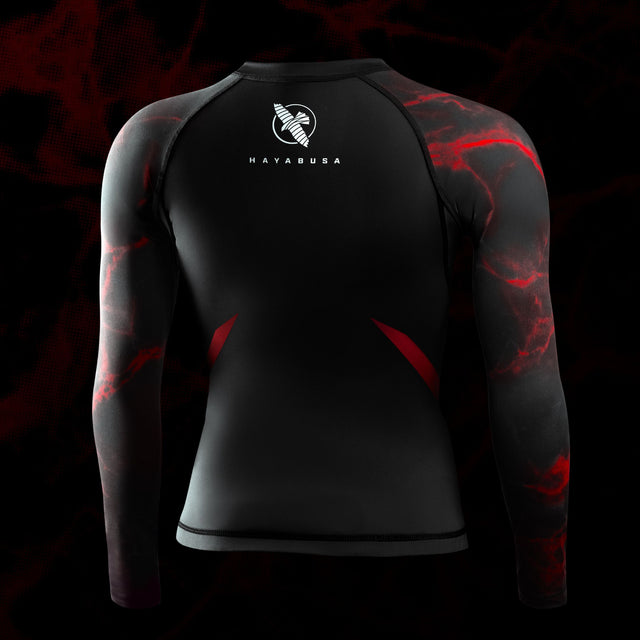 Rashguard Hayabusa x UFC BJJ Maniche Lunghe Donna – Nero/Rosso