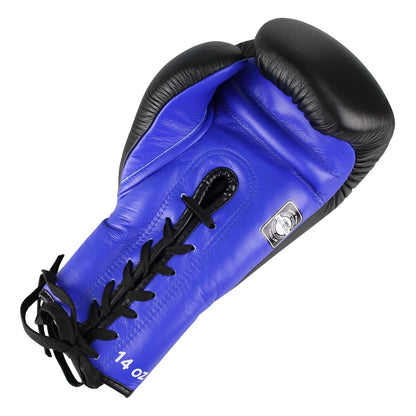 Gants de boxe Twins BGVLL1 avec laçage - Noir/Bleu