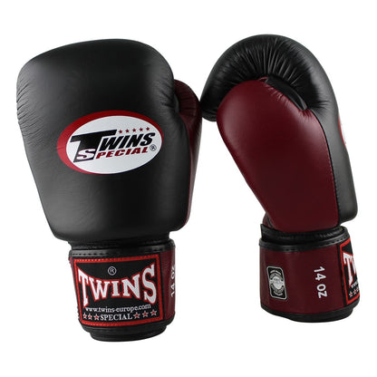 Gants de boxe Twins BGVL3 - Noir/Bordeaux Rouge