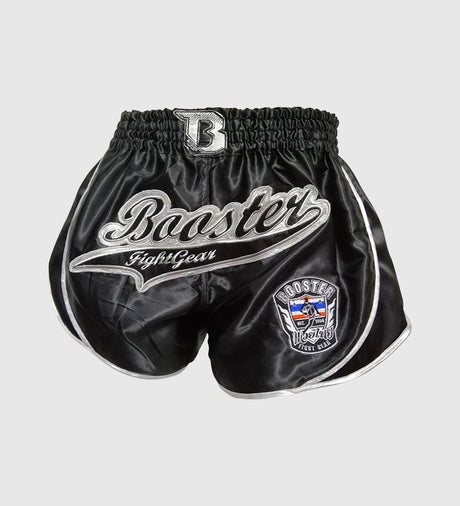 Pantalones de kickboxing Booster Retro Slugger 3 – Negro/Plata – Shorts
