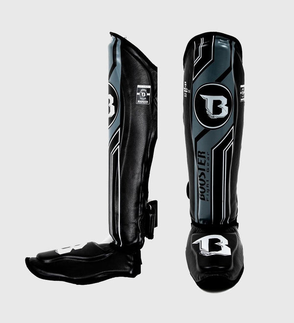 Booster Kickboxing Shinguards V9 - Black/Grey