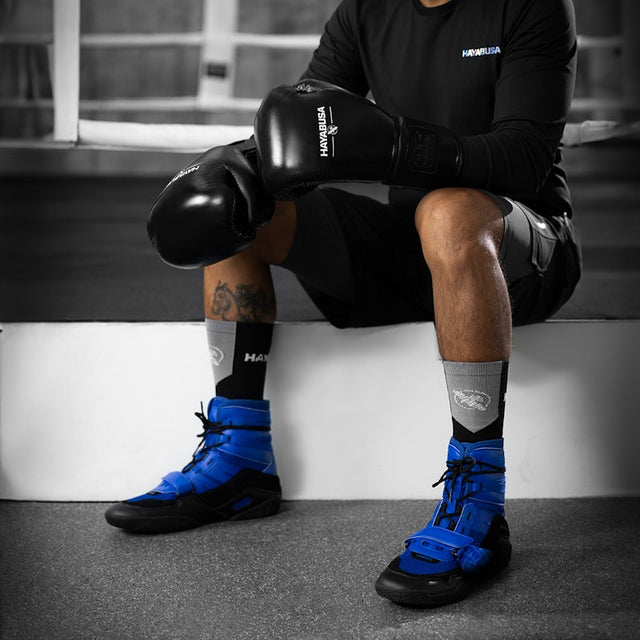 Chaussures de boxe Hayabusa Strike – Bleu/Noir